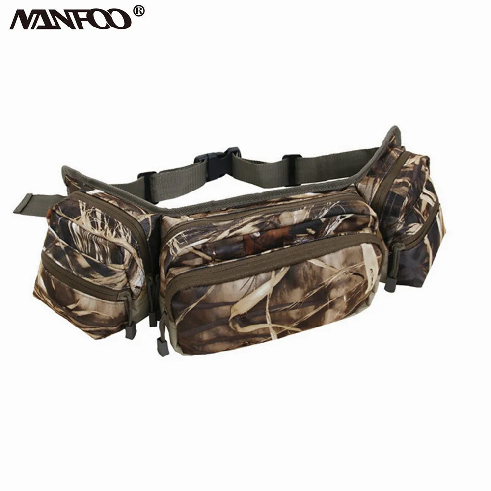 

Professional Reed Bionic Camouflage Hunting Fishing Front Waist Pack Quality Breathable Flannel Waist Bag