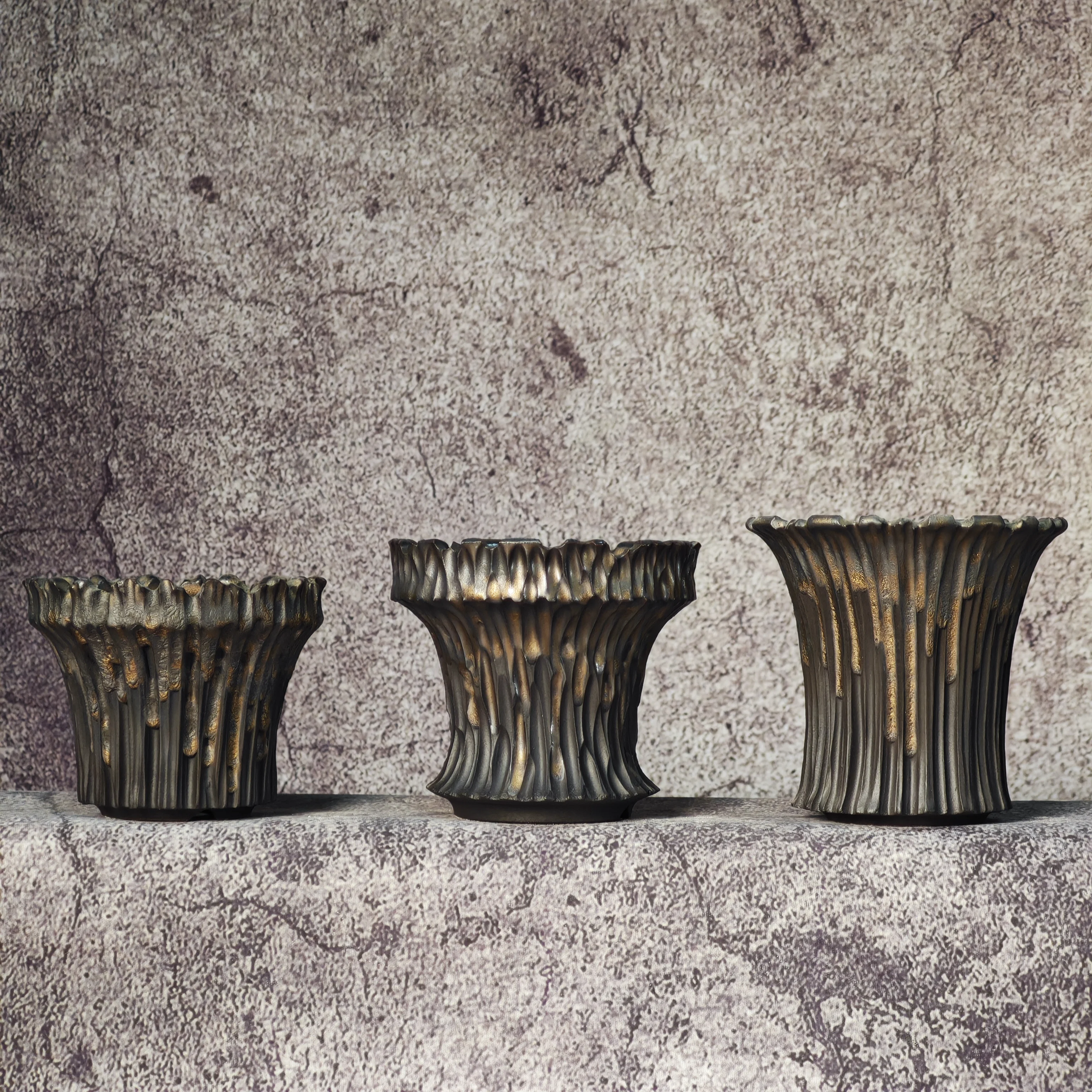Handmade Ceramic Caudex Pots, Pottery Planters for Caudiciform Plants, Succulents, Cacti, Agave and Tropical Plants