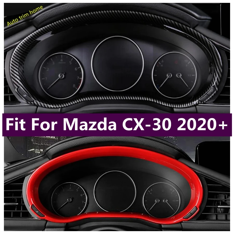 

Red ABS Carbon Dashboard Display Meter Ring Speedometer Gauge Cover Trim Decor Frame Fit For Mazda CX-30 2020 - 2024 Accessories