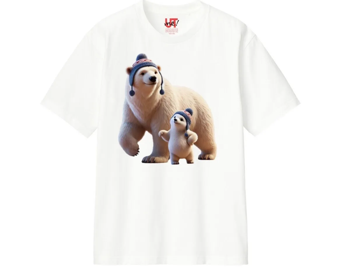 baobaopeiepi Polar bear print white T-shirt