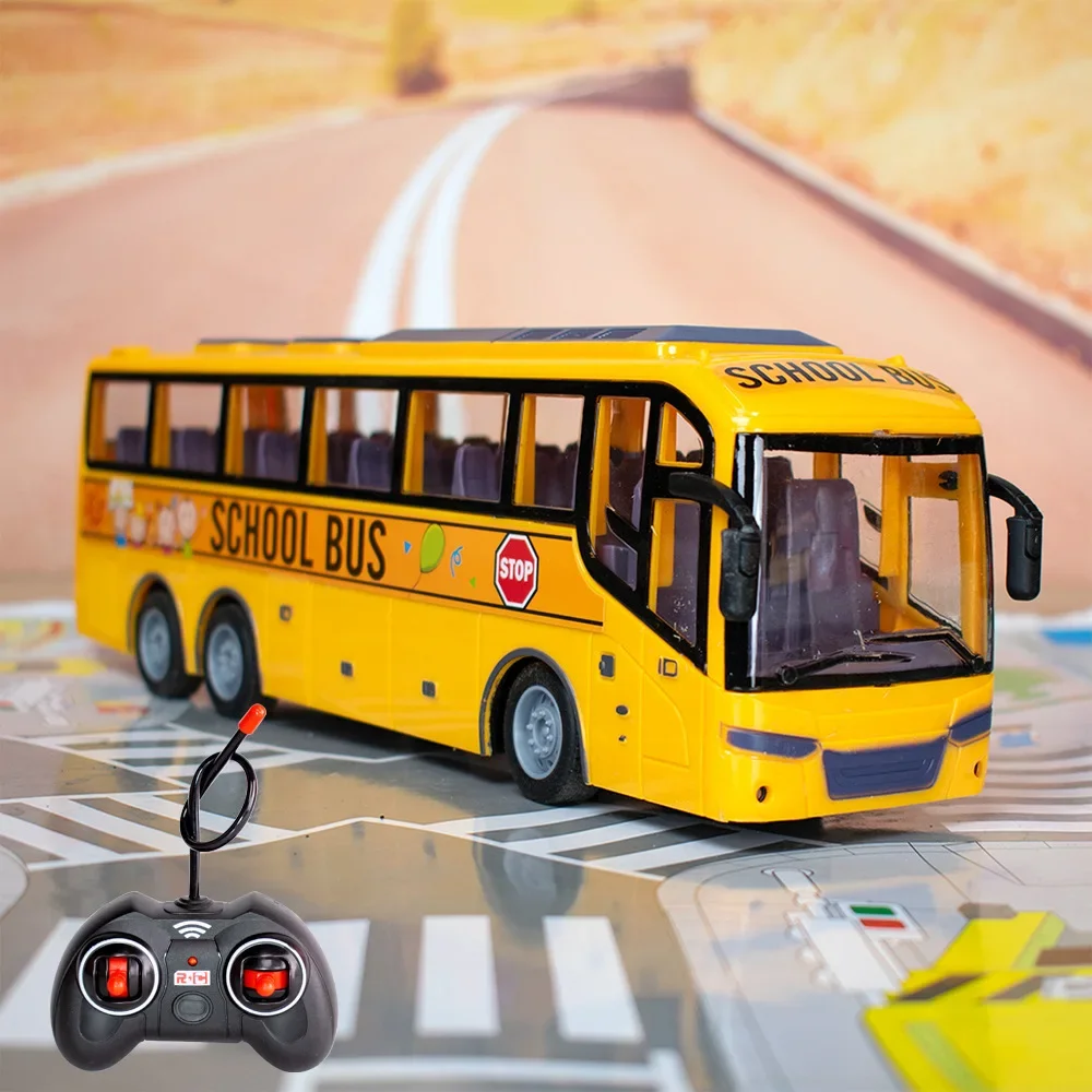 2.4G 4CH RC Tour Bus Electric Car with Lights Remote Control Bus Children Sightseeing Bus Model Boy Toys Kids Christmas Gifts