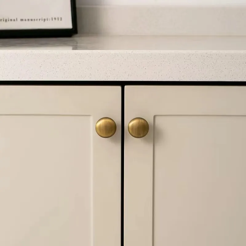 Light Luxury Brass Furniture Handles Retro Long Strip Cabinet Handles Round Door Drawer Knobs Kitchen Wardrobe Cupboard Pulls