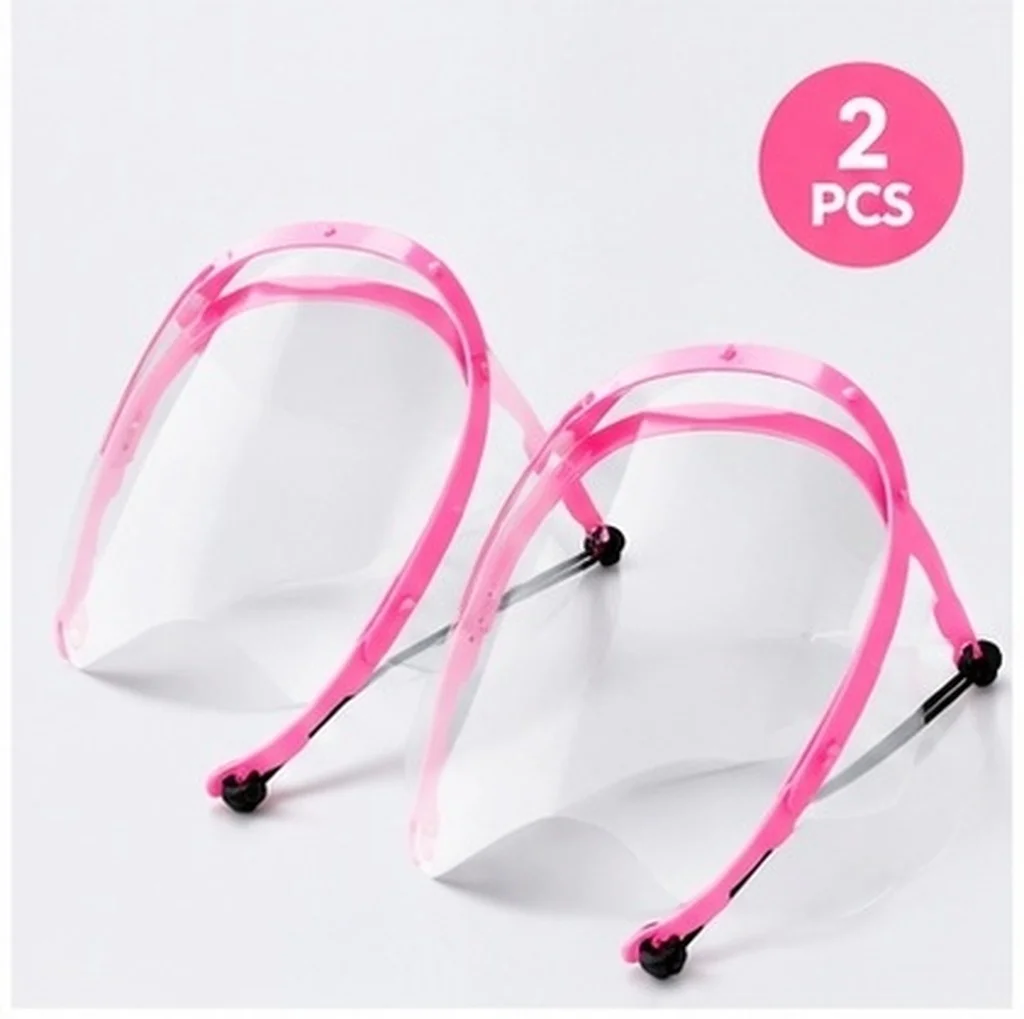 2Pcs Clear Anti-Splash Cooking Face Mask Protective Plastic Guard Oil Splash Resistant Reusable Full Face Shield Adjustable