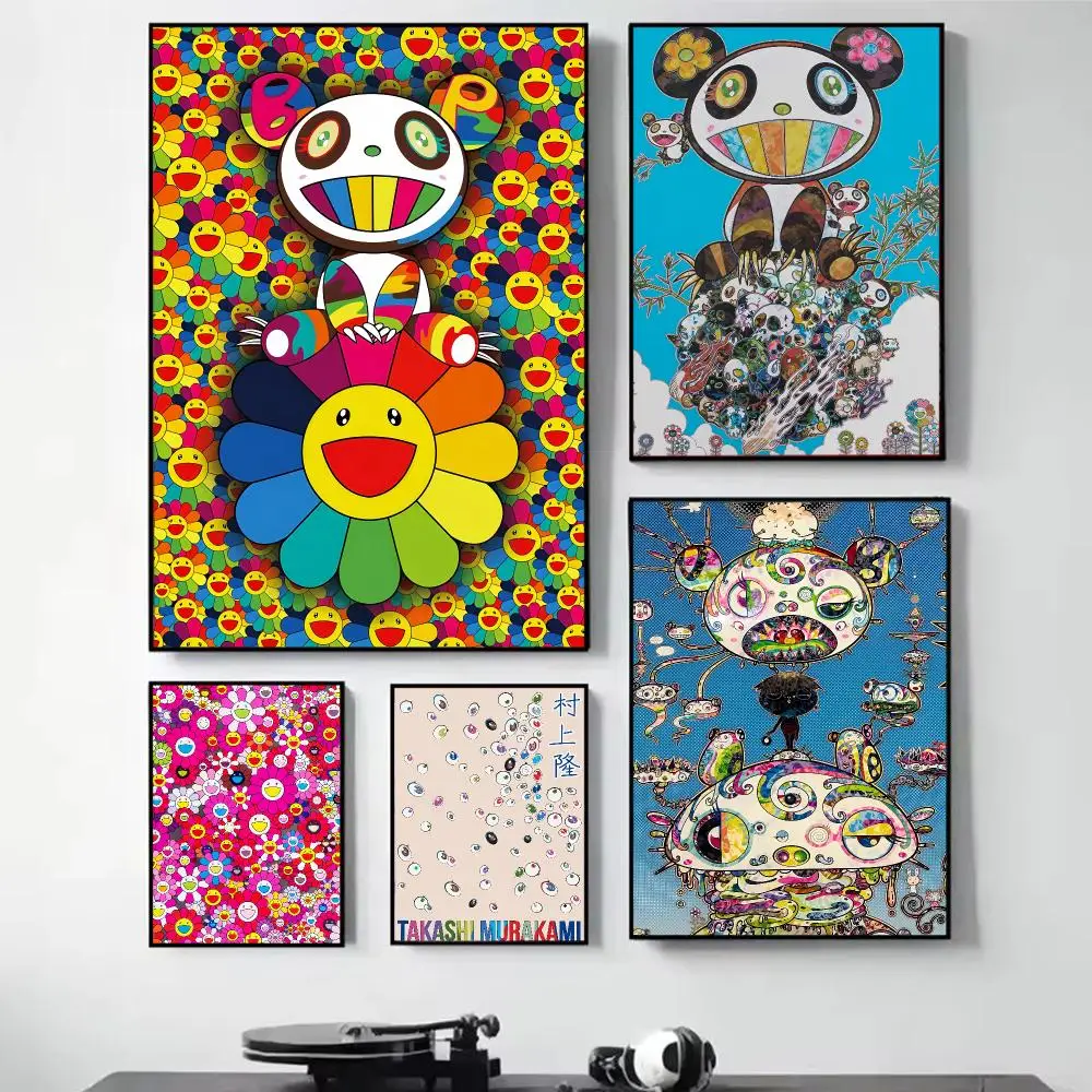 Japan Art T-Takashi M-Murakami Painting Calligraphy Self Adhesive Wall Art Waterproof Print For Bedroom Hallway Home Decor