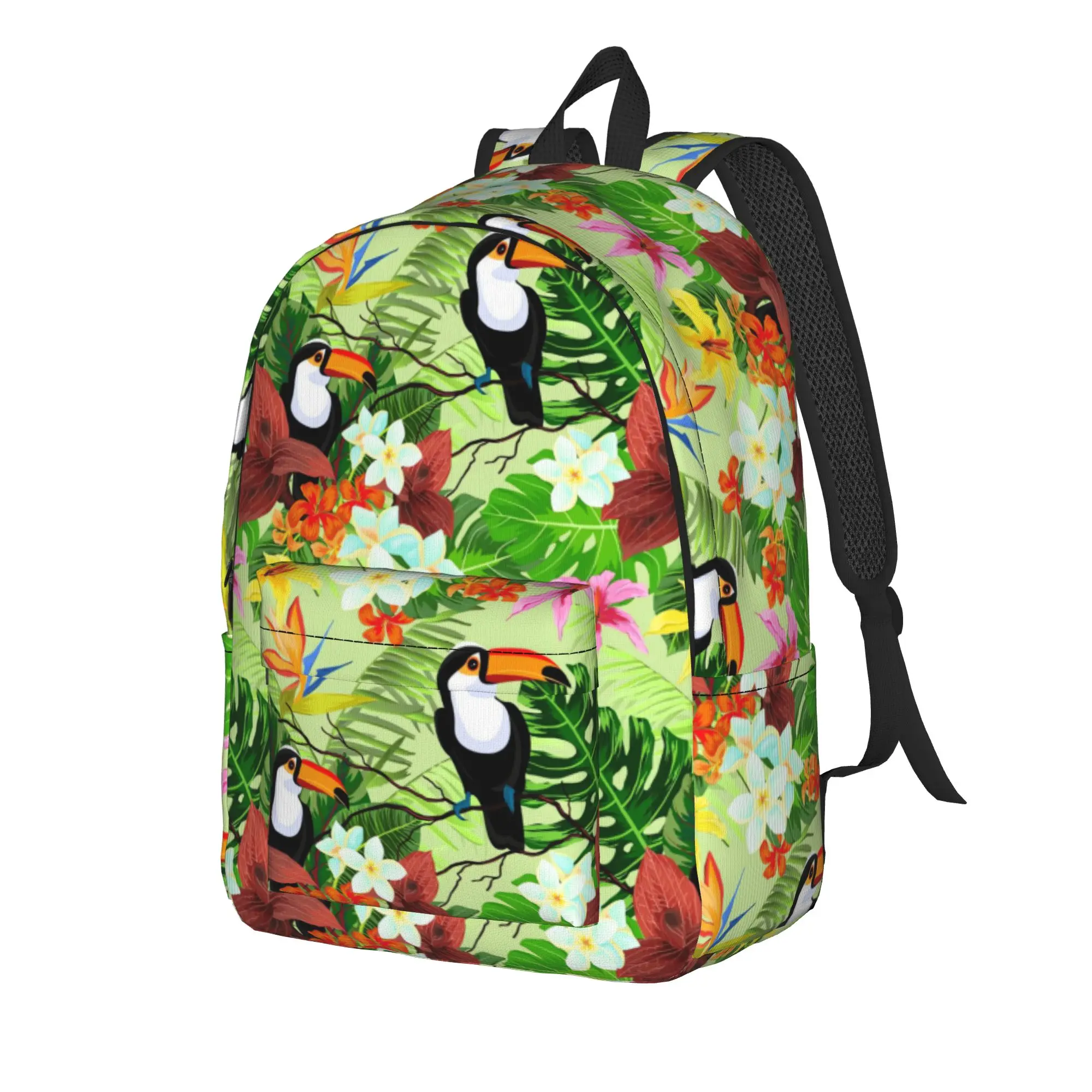 Tropical Birds And Flowers   (1) Backpack  Workout Backpacks Teen Colorful Large School Bags Fashion Rucksack