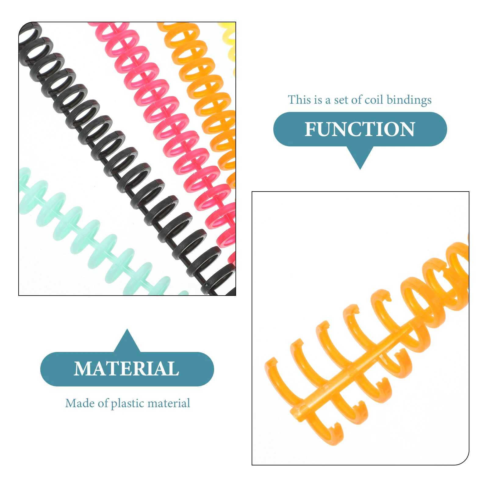 11 Pcs Spiral Coils Bindings Plastic Loose Leaf Notebook DIY Office Stationery Segmented Binding Spines Flexible Manual Open