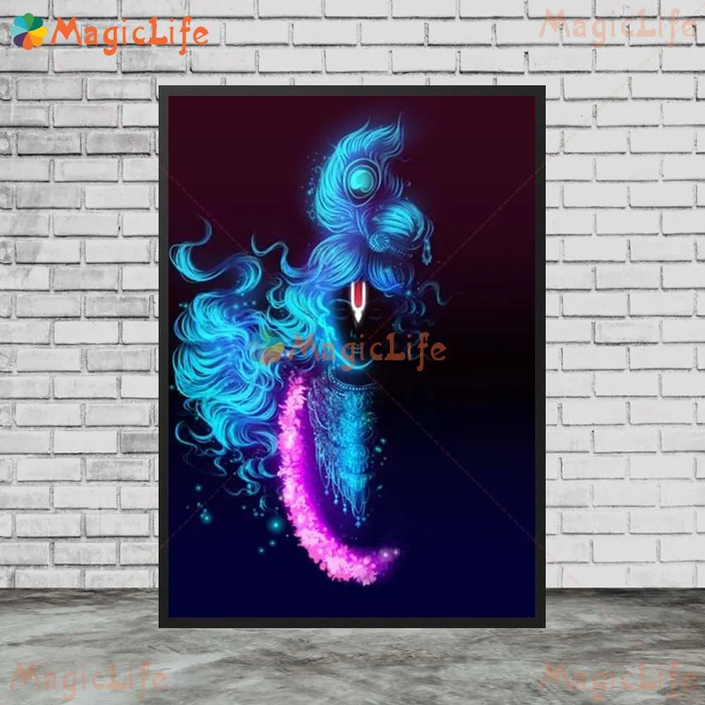 Lord Shiva Shri Krishna Indian Religion Wall Pictures For Living Room Nordic Poster Wall Art Canvas Painting Home Decor Unframed