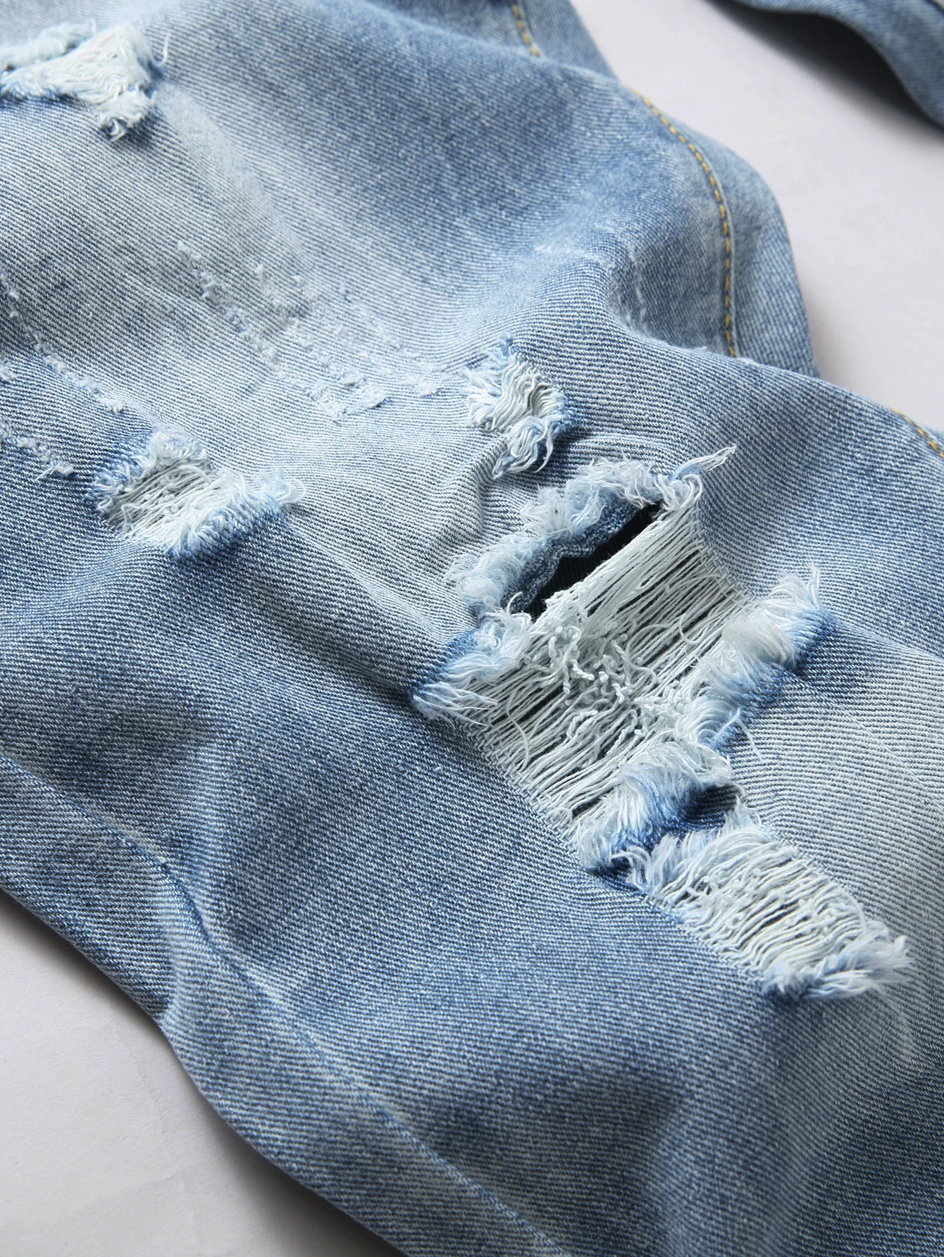 Streetwear da uomo a gamba dritta monopezzo, jeans color rame invecchiato