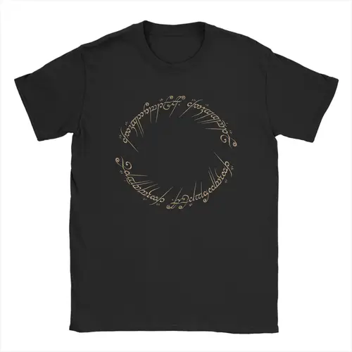 Camiseta con inscripción de un anillo L-Lords Of The R-Rings para hombre, Camiseta de algodón puro, camiseta con cuello redondo, ropa de manga corta, regalo