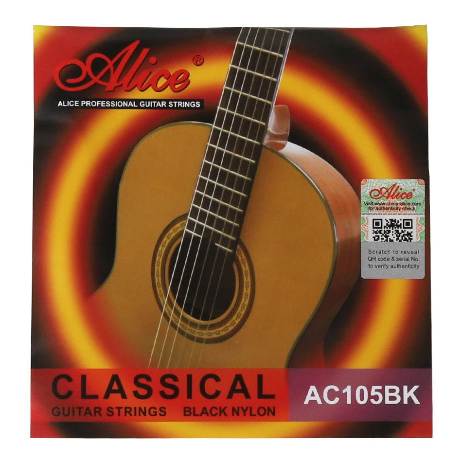 Alice AC105BK AC107BK Hard Tension Black Nylon Copper Alloy Winding Classical Guitar Strings 1-6 Strings for Classical Guitarra