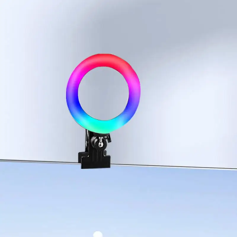 Anillo de luz RGB de 4,5 pulgadas para grabación de Selfie, luz portátil para teléfono y Selfie, luz giratoria para fotografía y Selfie con Clip para teléfono