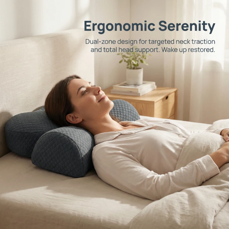 Almohada Cervical con Soporte para Cuello y Hombros, Almohada Ergonómica Correctiva para Dormir