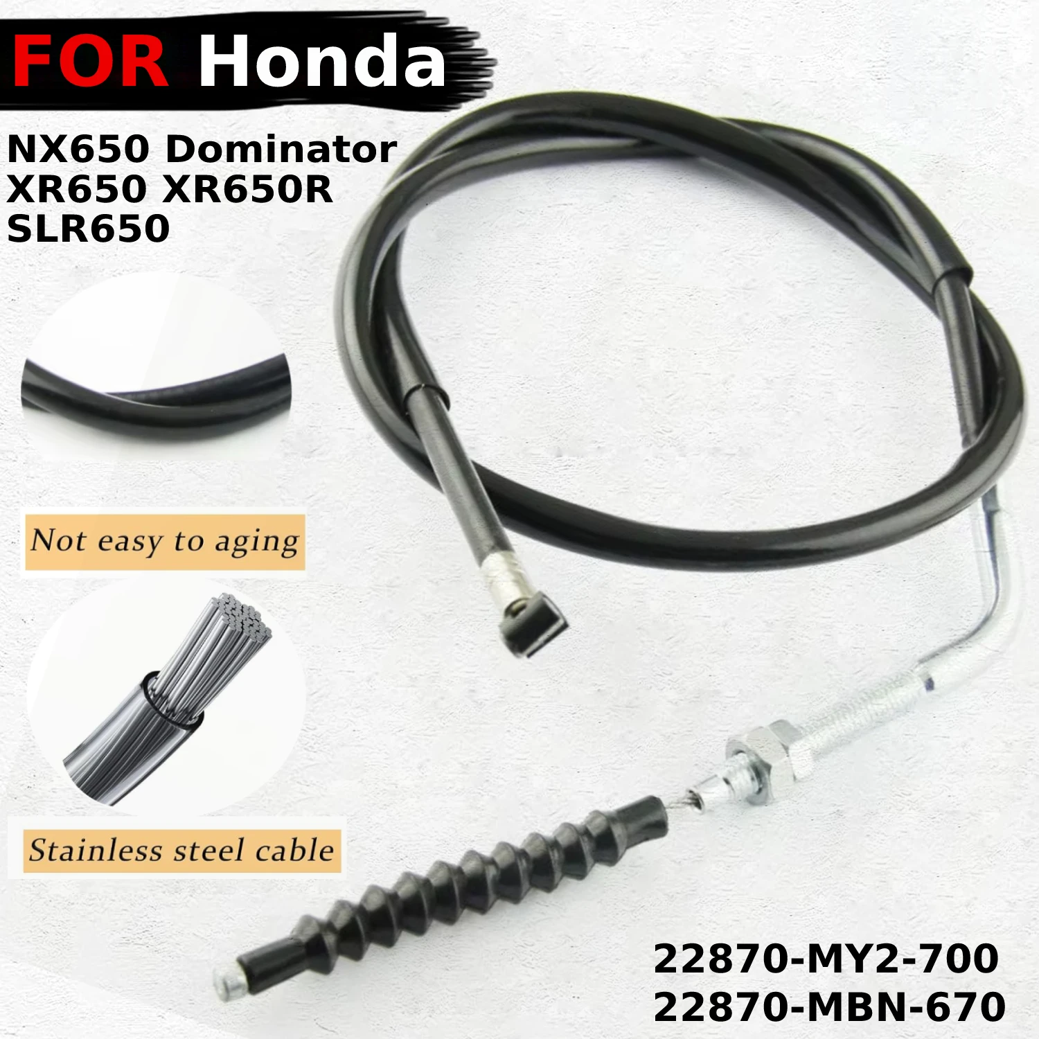 

Стальной трос сцепления для мотоцикла Honda NX650 Dominator SLR650 XR650 XR650R OEM:22870-MY2-700 22870-MBN-670 запчасти