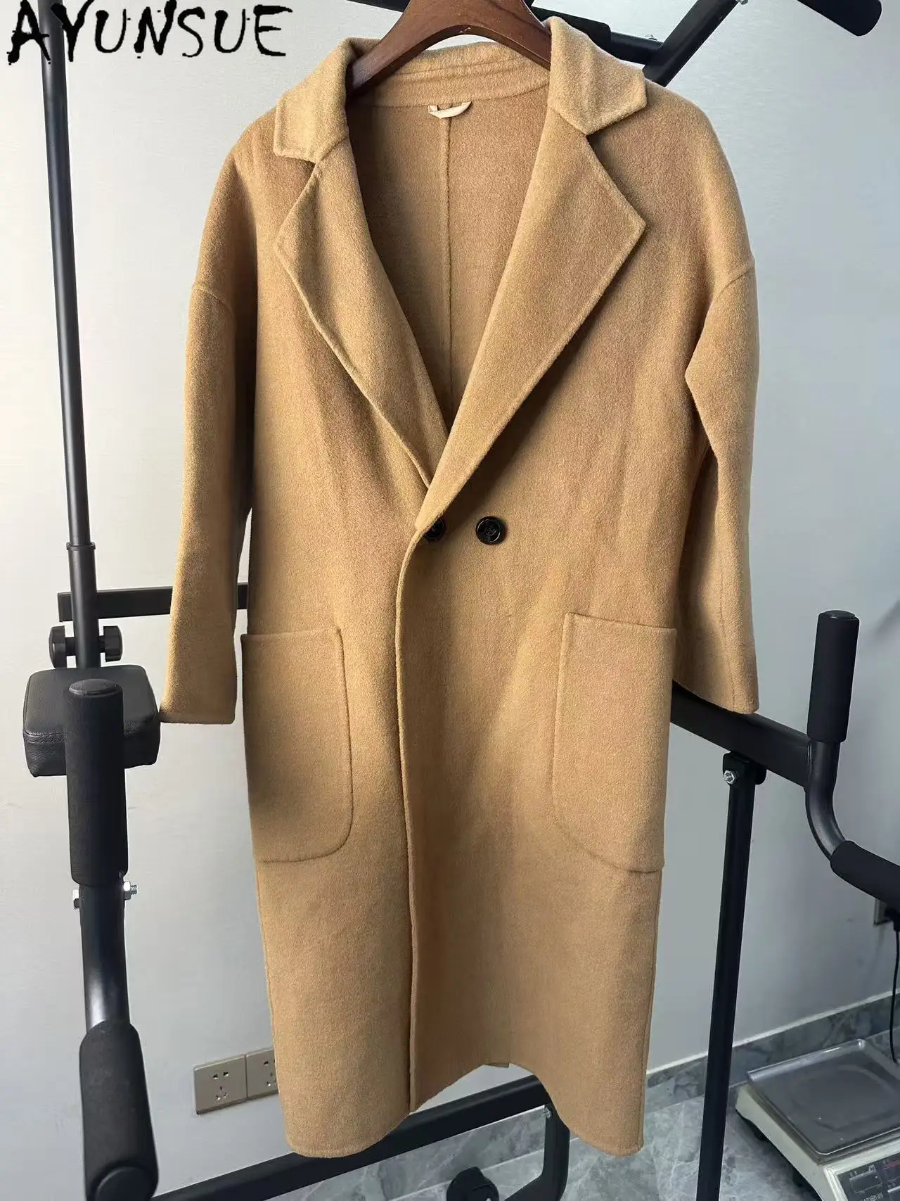 سترة صوفية حقيقية من AYUNSUE ملابس شتوية للنساء معاطف صوفية على الوجهين معطف فريد تعزيز عيوب صغيرة لا استرداد ولا تبادل #1