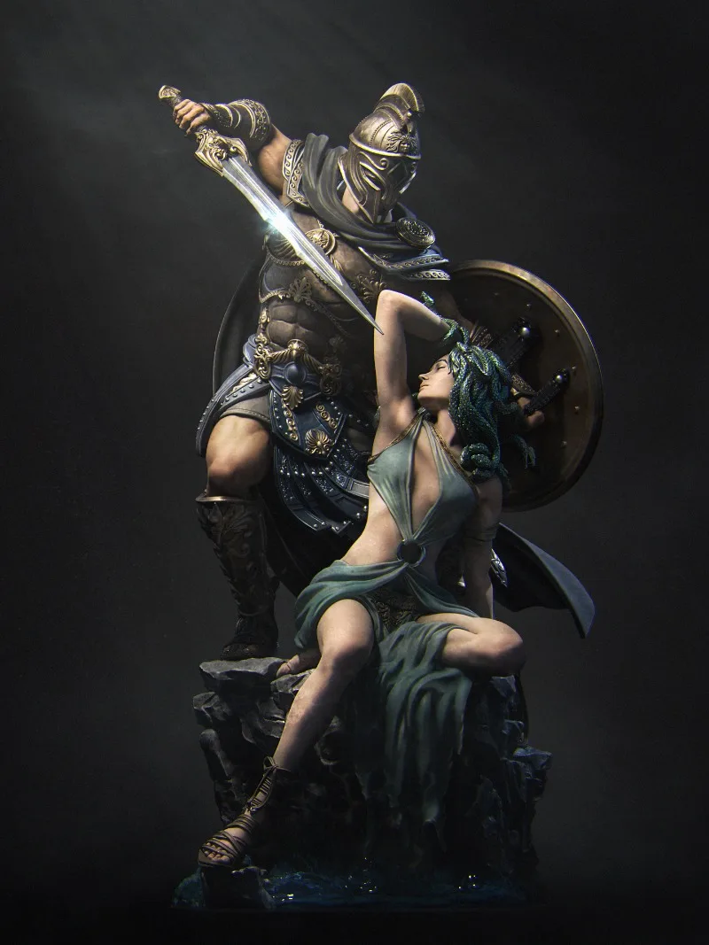 

1/24 Scale Resin Figure Assembled Model Kit Fantasy Hobby Miniature MEDUSA AND PERSEI Unassembled and Unpainted