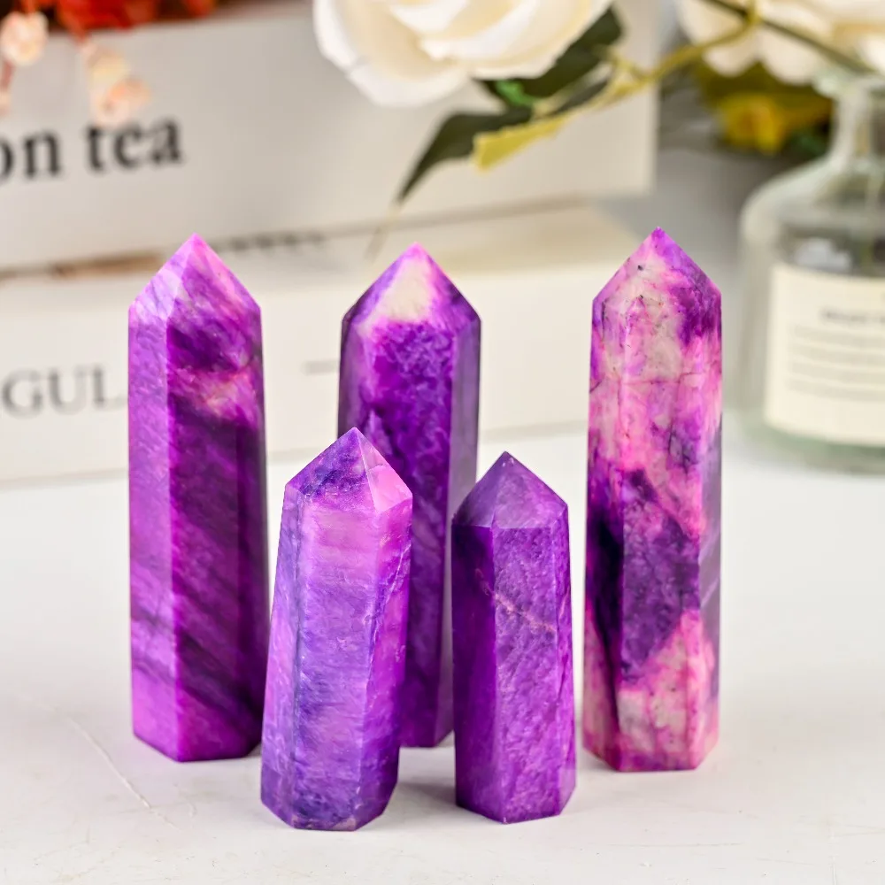 Artificial Purple Moonstone Crystal Tower Ldeal for Home Decor Gift Giving Bohemian Style Single