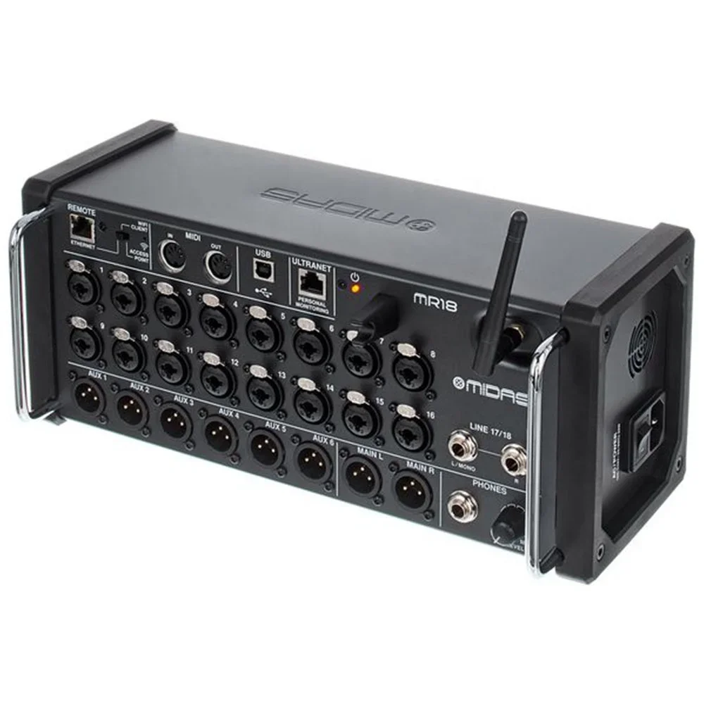 Midas MR18 Digital Mixer Speakers Audio System Sound 18-Channel Mini Mixer Wireless WiFi Control