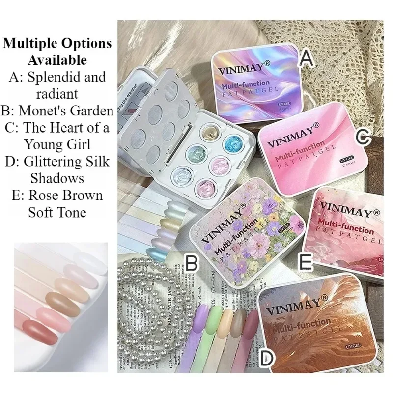 6 Farben Cushion Gradient Painting Gel Pink Ombre Nail Patting Gel UV/LED Blush Blooming Aura Maniküre Gel Nagellack Werkzeuge – Detail 2