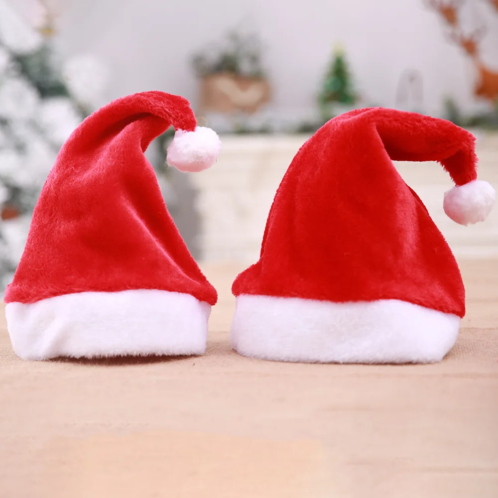 

Christmas Hats New Year Santa Hat Cosplay Santa Claus Red Plush Hat Kids Adult Christmas Party Perform Play Costumes Accessories