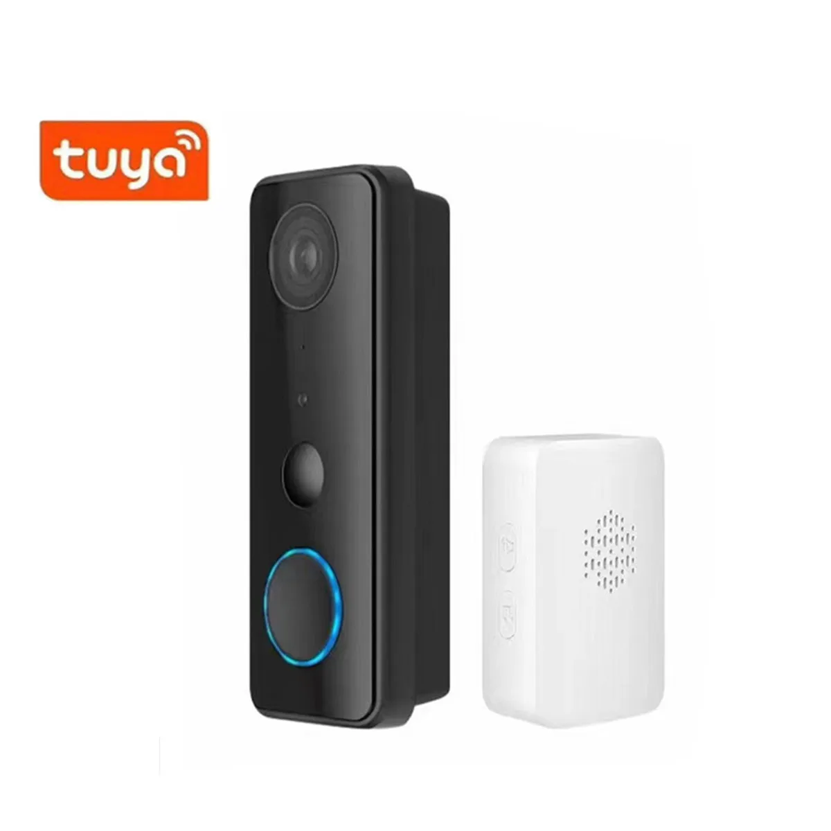 2MP1080P Tuya Aplikasi Konsumsi Rendah WIFI IP Bel Pintu dengan Lonceng Dalam Ruangan Visual Pintu Telepon Interkom Lubang Penampil Kamera Pintu
