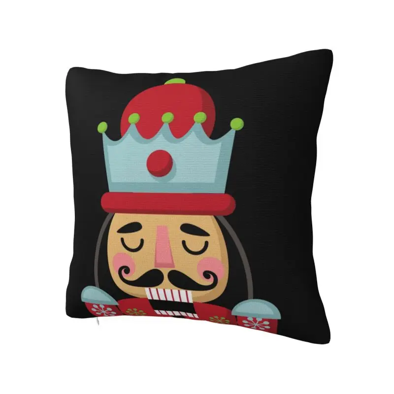 Fashion Nutcracker Cushion Cover Polyester Cartoon Soldier Toy Christmas Gift Throw Pillow for Sofa Square Pillowcase Decoration