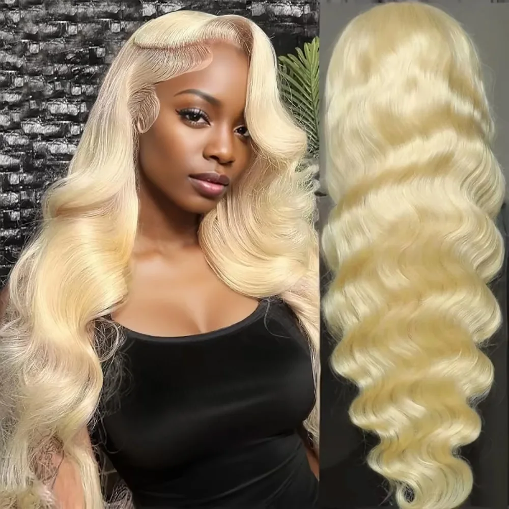 613 miel blond vague de corps perruque 613 couleur 13x6 HD dentelle frontale perruque de cheveux humains 200 densité 46 pouces perruques de cheveux humains pour les femmes