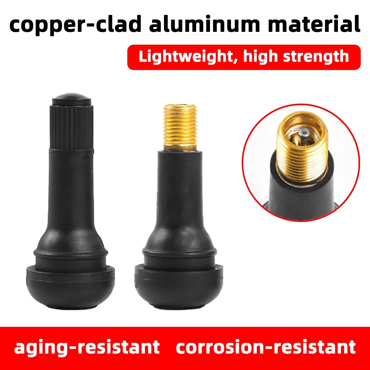 4/10/20/50/100PCS TR413 TR414 Tubeless Tire Valve Stem Car Motorcycle Rubber Tire Valve Core Stem Replacement Wheel Accessories