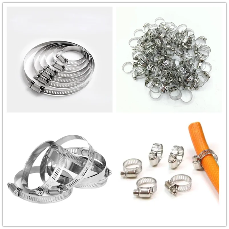 Adjustable Stainless Steel Screw Band Hose Clamps Car Fuel Tube Pipe Clamp Worm Gear Plier Tools Faucet Water Pipes Fasteners