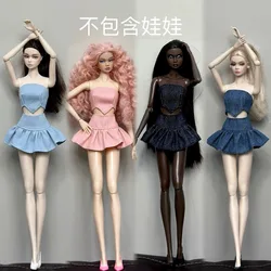 Jeans clothing set + shoes / top + skirt / 30cm doll clothes accessories fashion outfit for 1/6 Xinyi FR ST OB BB Doll