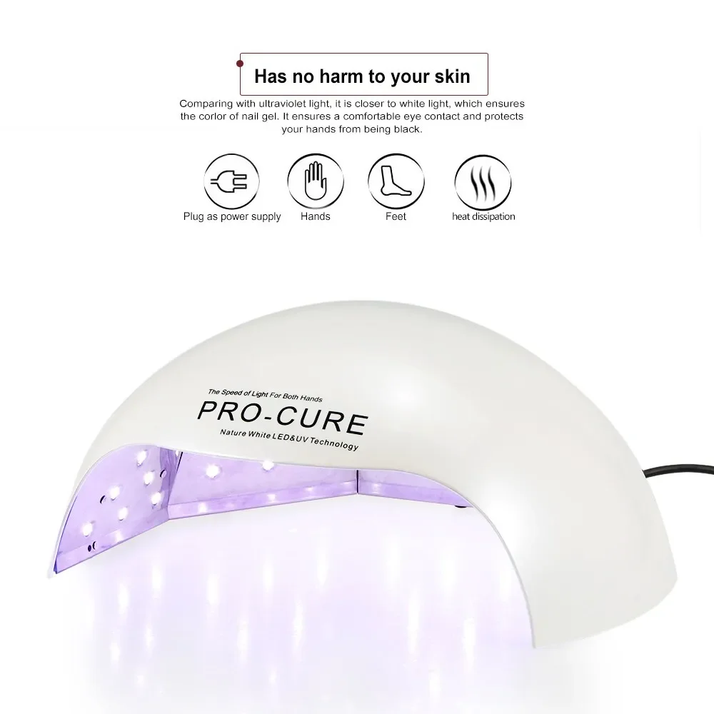 36 W 72 W 3 Timer Setting Portable Manicure & Pedicure Wireless Dual Light UV LED Gel Dryer Nail Lamp