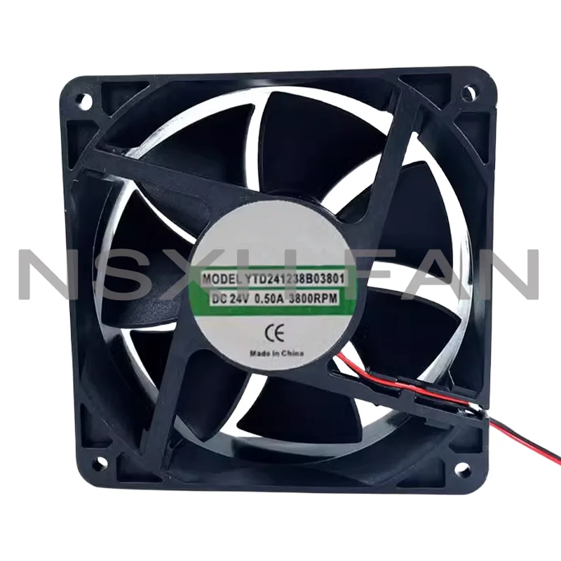 Ventilador de refrigeração do servidor de 2 fios, 24V 0.50A, 120x120x38mm, YTD241238B03801