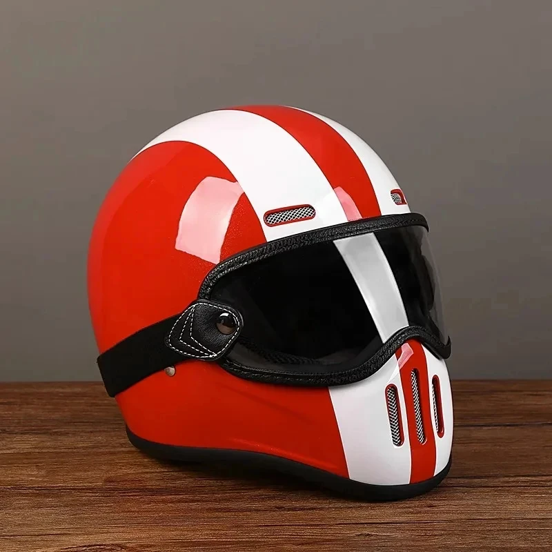 ORZ NEW Motorcycle FBR Full Face Retro Helmet Tokyo Style Motorcycle Casco Moto Japan TT Helmets Fiberglass With Clear Visor