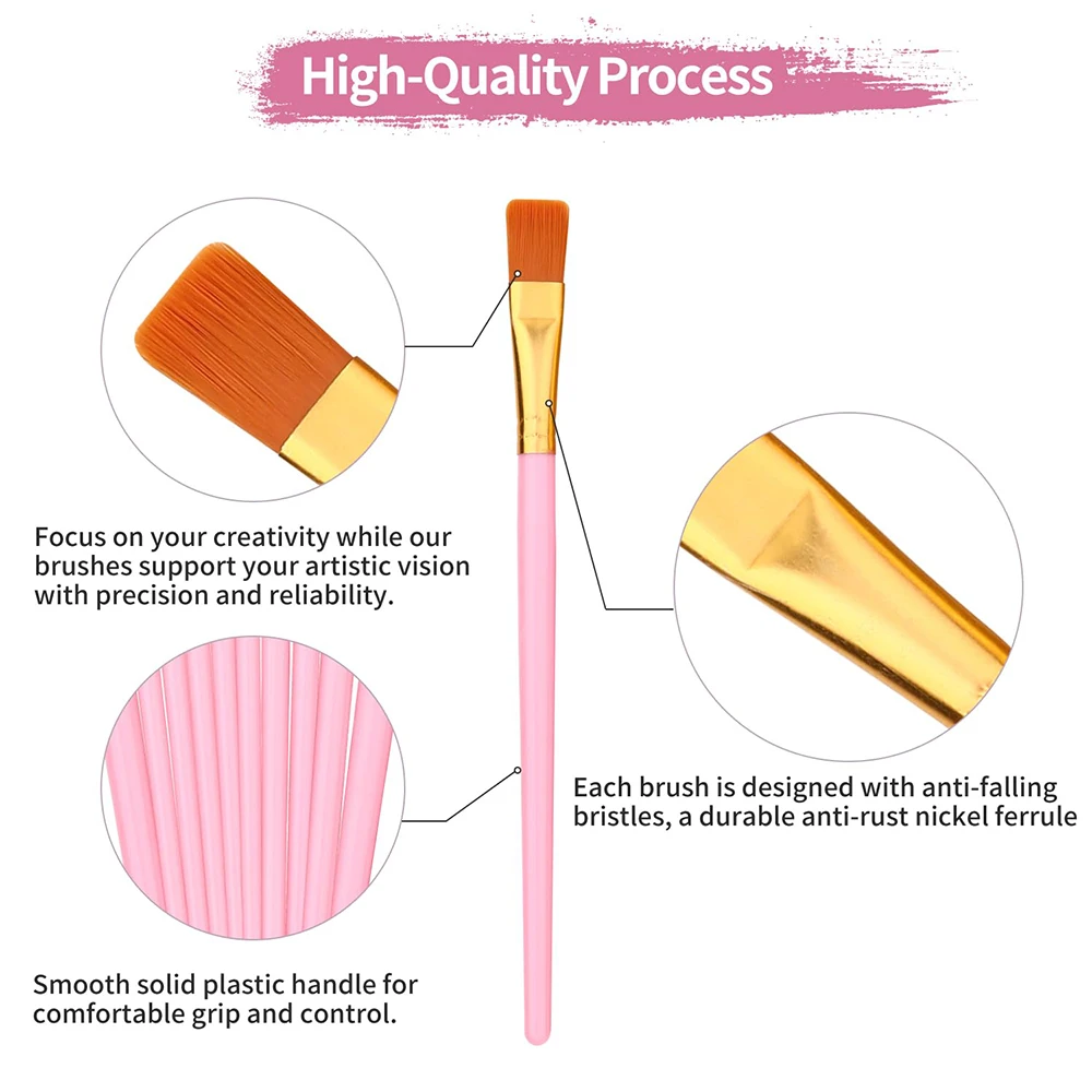 10 قطعة/المجموعة فرش الطلاء مجموعة النايلون الشعر الفنان فرش شعيرات النايلون دائم للفنانين المائية الجسم اللوحة روك والأظافر