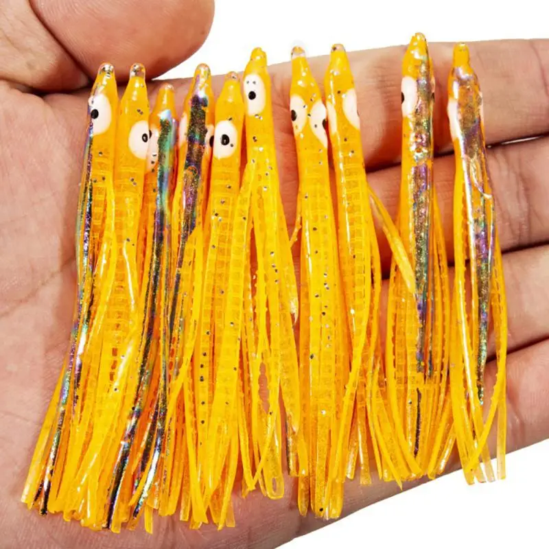 2/4/6SETS Fake Bait Pvc Luminous Realistic Squid Fake Bait Soft Bait 8cm Glitter Color Powder Bionic Bait