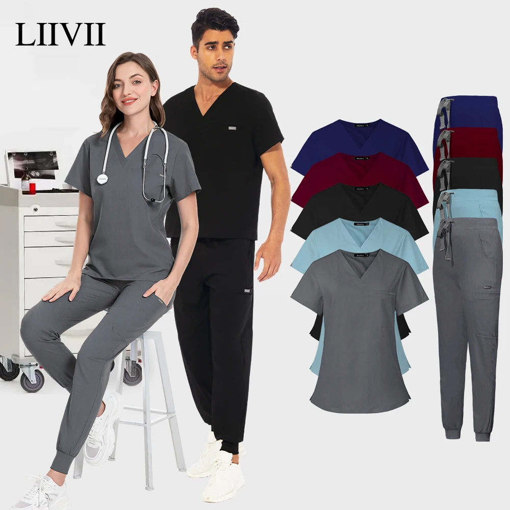 

High-quality Scurbs Uniforms Unisex Medical Uniform Spa Beauty Salon Work Clothes Anesthesiologist Doctor Work Clothes Lab Sets