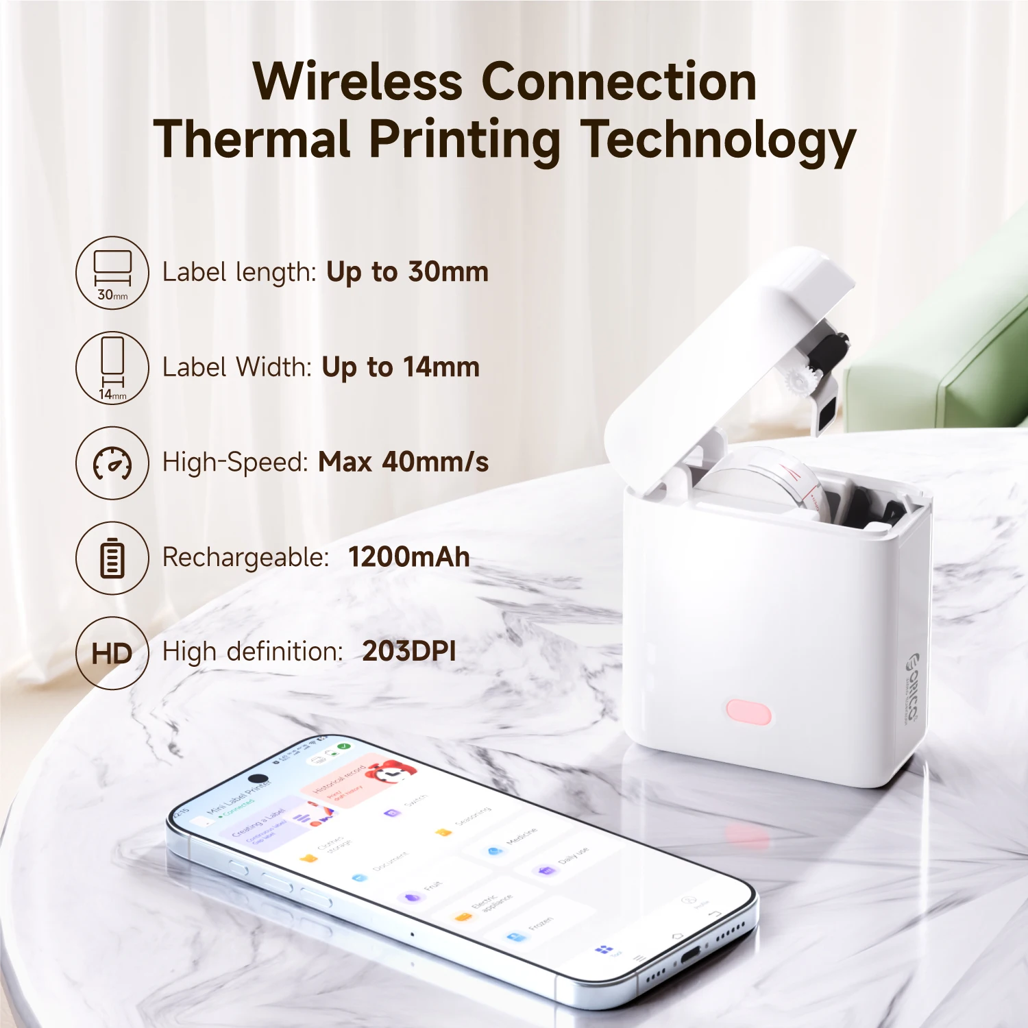 Mini Wireless Thermal Label Printer product photo