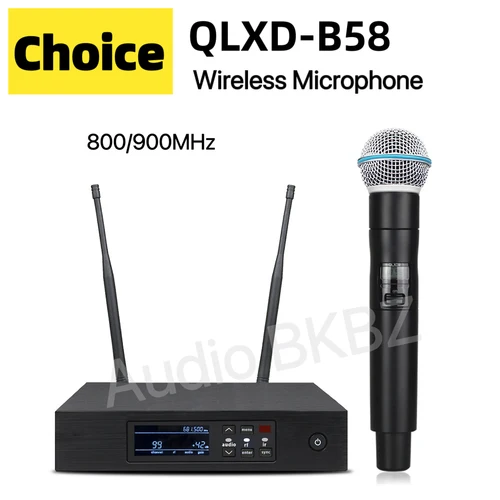 QLXD B-58 800MHz/900MHz micrófono inalámbrico profesional de alta calidad UHF puesta en escena canto fiesta micrófono de mano