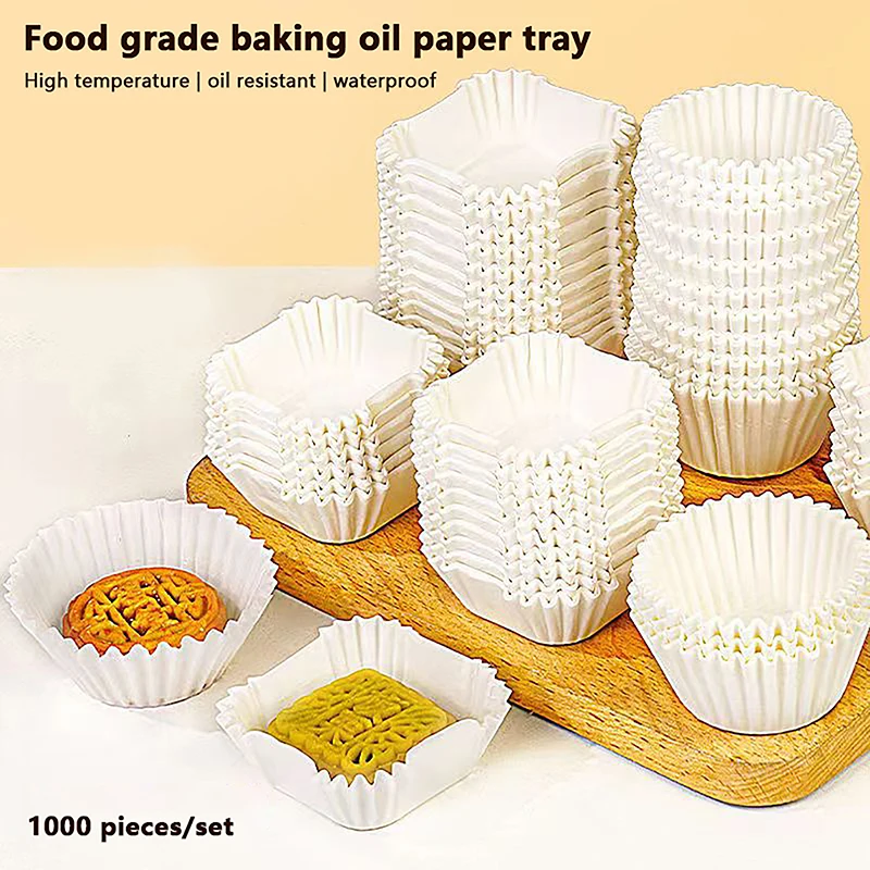 500/1000Pcs Square Cupcake Liners Baking Cups Pan Liners Party Supplies Muffin Cup Bases Paper Mats Greaseproof Cups