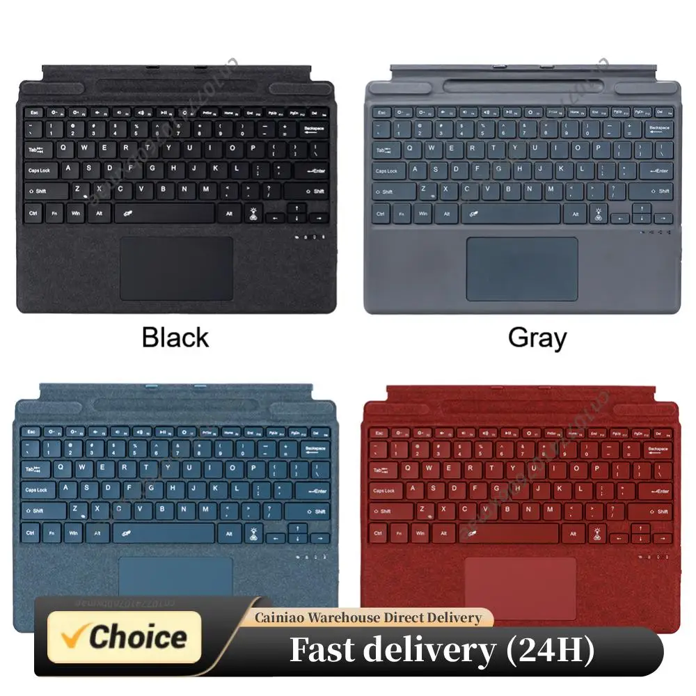Bluetooth-Compatible Ultra-Slim Keyboard 7-Color Backlight Portable Magnetic Keyboard for Microsoft Surface Pro 8/9/X/10/11
