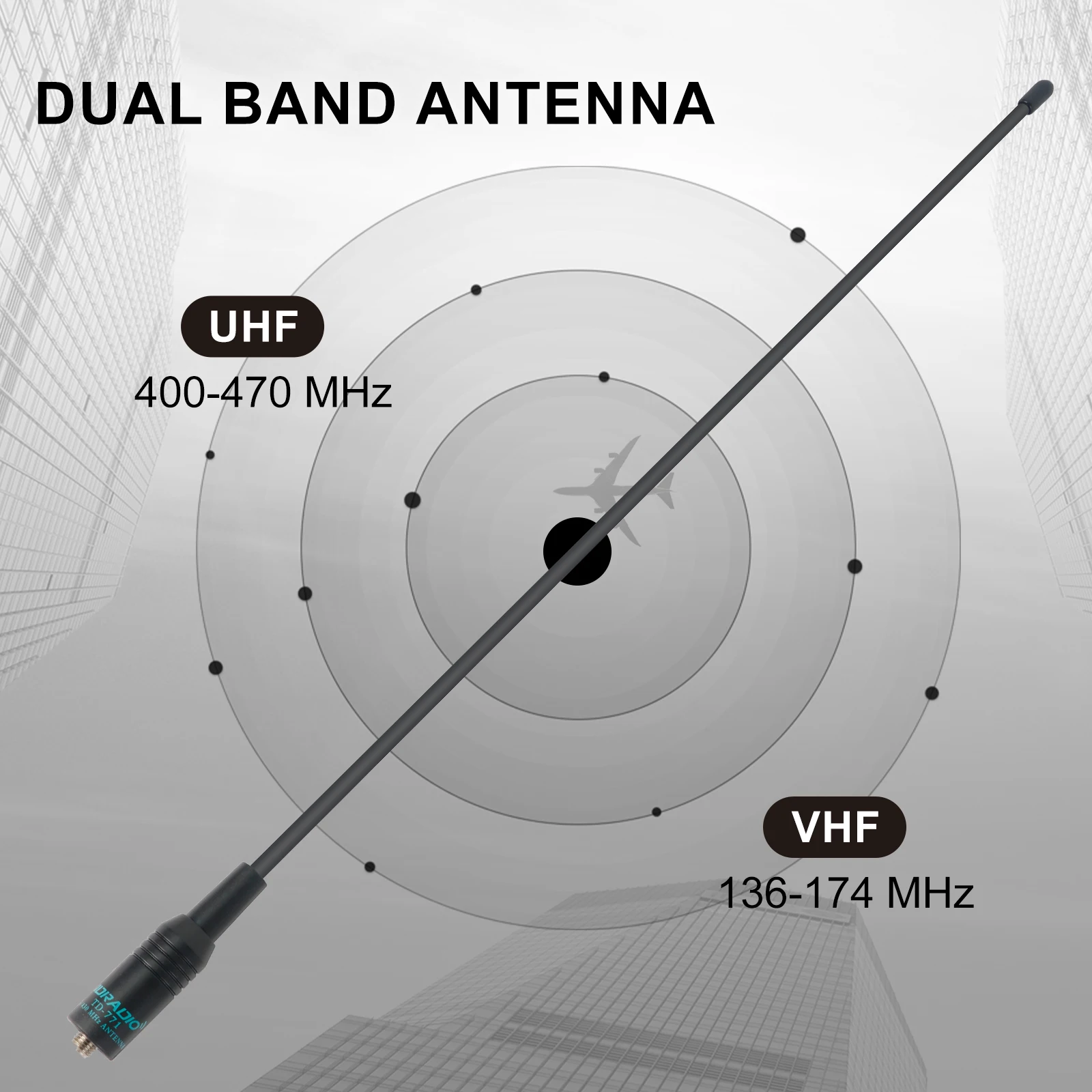 TIDRADIO TD-771 Walkie-Talkie Antenna VHF UHF Dual Band for H3 H8