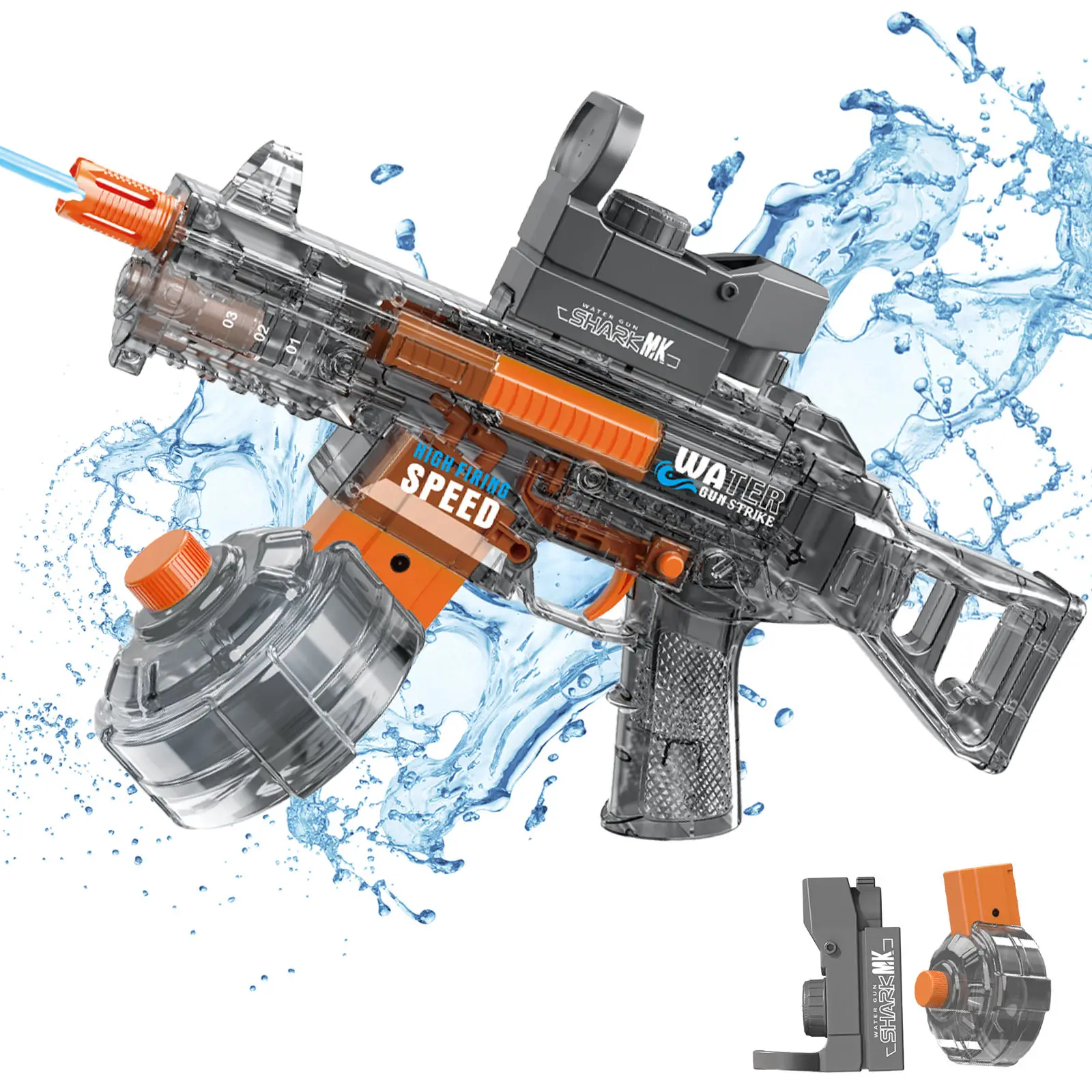 

Электрический водный пистолет UMP45, полностью автоматический, с подсветкой, большой емкости, для игр на открытом воздухе, пляже, в бассейне