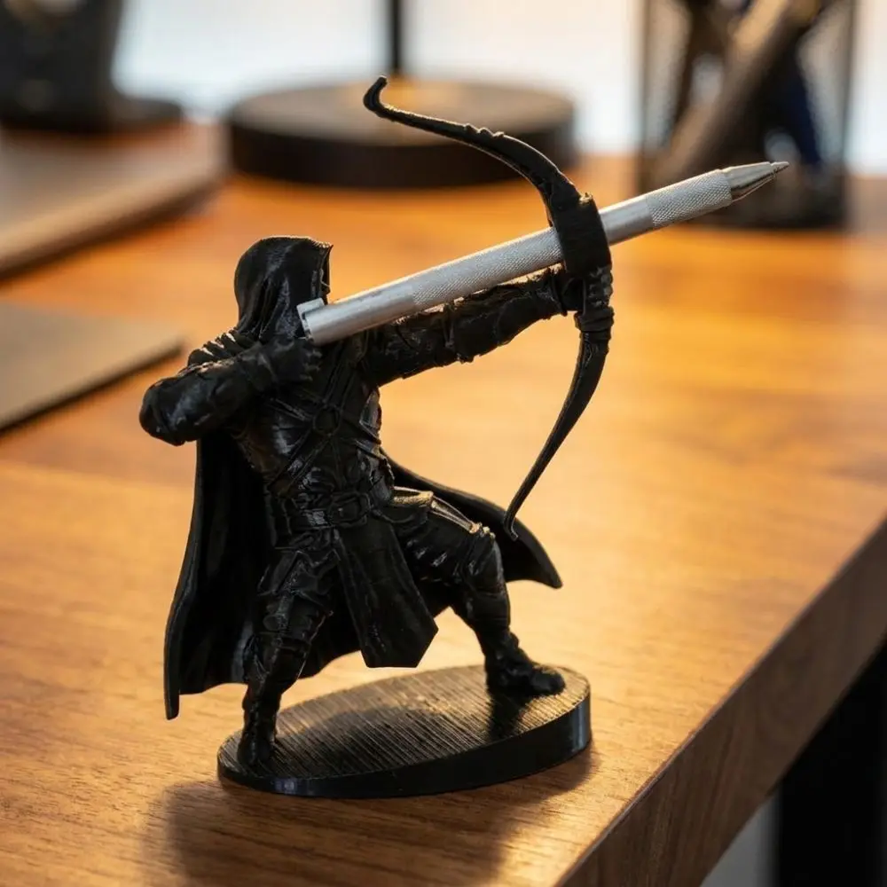 Creative 3D Printed Knight Pen Holder Plastic Retro Archer Pen Stand Stable Multi-Functional Pencil Stand Home Decoration