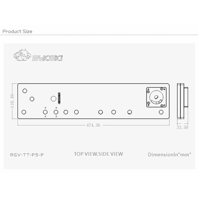 BYKSKI Acrylic Board Distro Plate Solution Use for ThermalTake/Tt Core P5 for CPU GPU Block Instead of Reservoir RGV-TT-P5-P