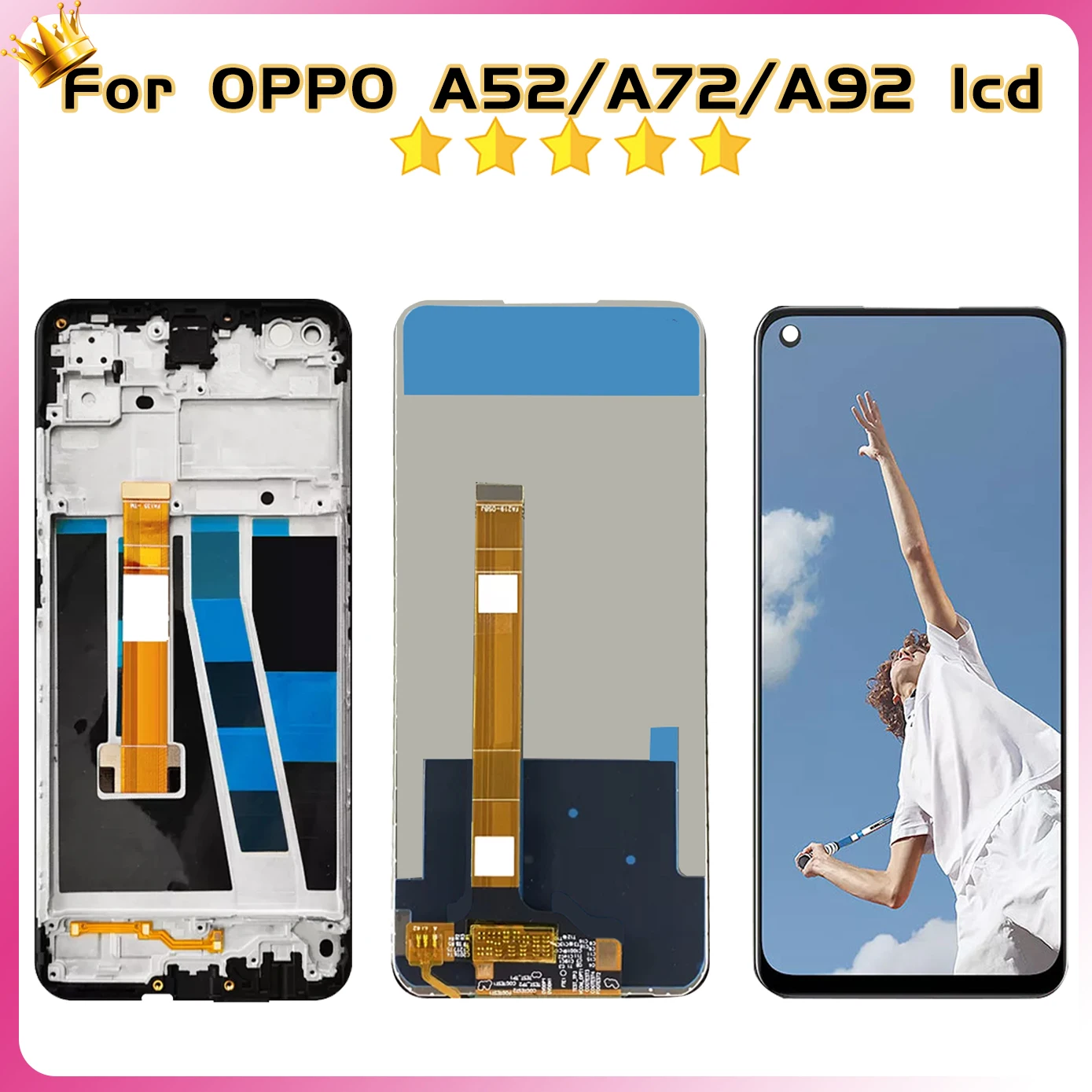 6.5\'\' LCD For Oppo A72 A92 A52 CPH2069 CPH2067 LCD Display Touch Screen for OPPO A72 LCD Digitizer Assembly Replacement