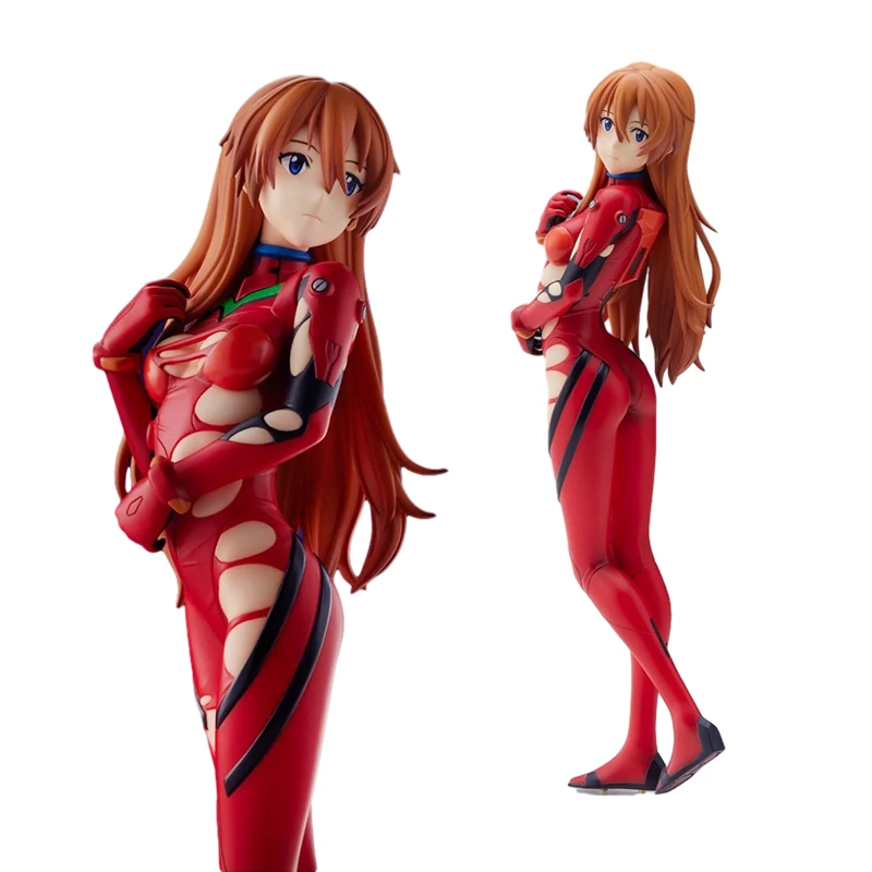 20.5CM EVA Anime Figure Asuka Langley Soryu Red Combat Suit Standing Model PVC Desktop Collection Decoration Toys Doll Gift