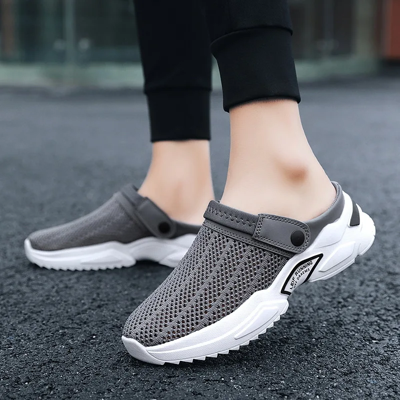 Men Summer Sandals Platform Sandals Designer Mesh Mules Breathable Padded Beach Slippers Slip on Lightweight Men Sneakers