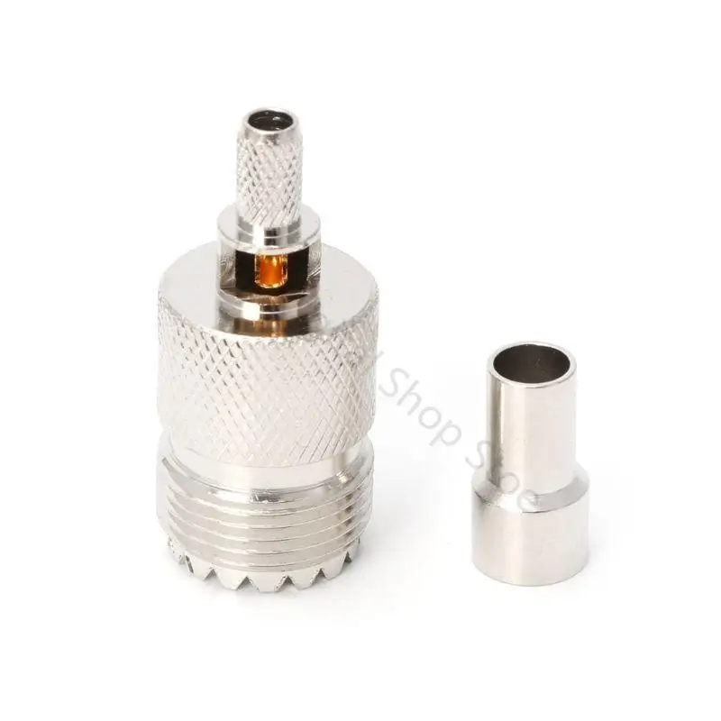 96BA 10 Sets UHF Weibliche SO239 Crimp RF Stecker Koaxial Adapter Für RG58 RG142 – Detail 2