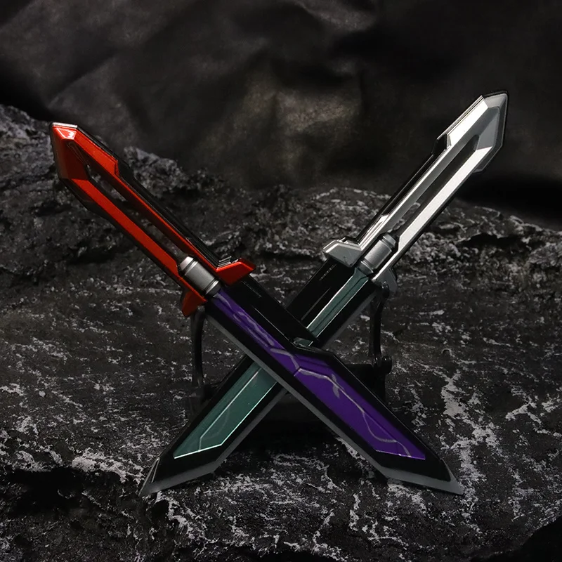 Valorant lame de dieu, jouet en métal, modèle d'épée, couteau tactique non tranchant, périphériques de jeu, accessoire d'arme, jouet artisanal pour garçons, cadeaux, 19cm/7,48 pouces