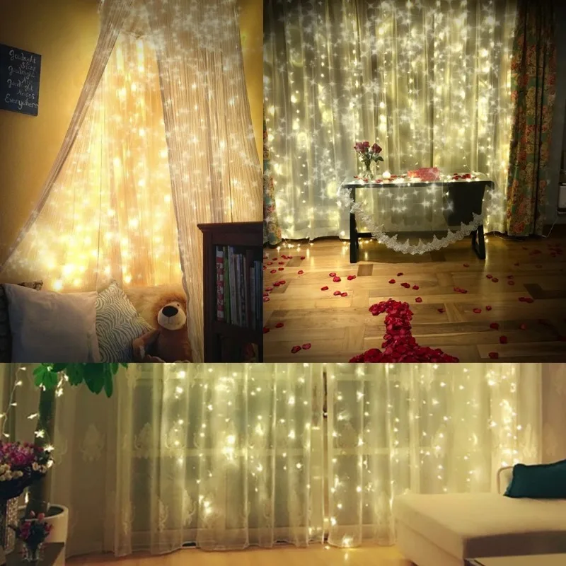 Remote Controlled LED Curtain Lights USB Powered, with Infrared Sensor, Perfect for Christmas, Weddings, Bedroom & Outdoor Decor