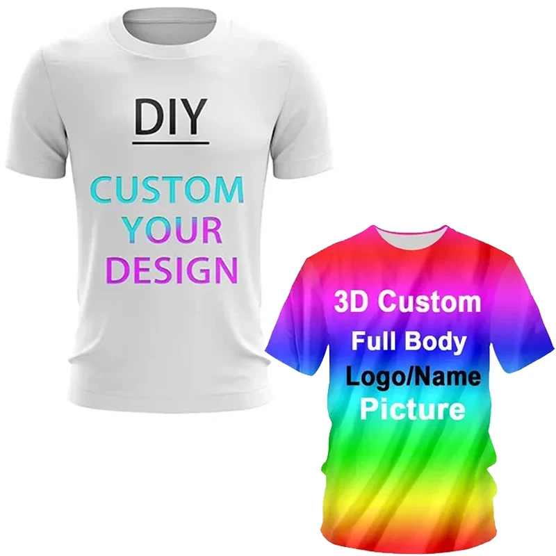 

Custom Your T Shirt Exclusive Diy 3d All Over Printed For Men Fashion Logo Pic Short Sleeve Tops Men Women Kid Personal T-Shirts